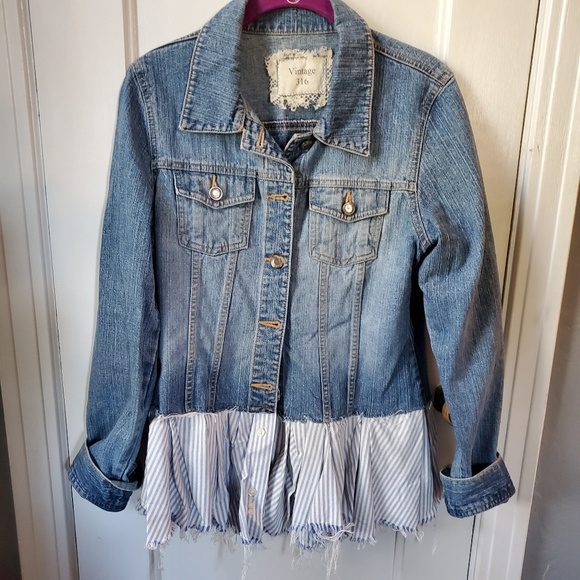 Upcycle jean jacket s/m - Picture 7 of 8